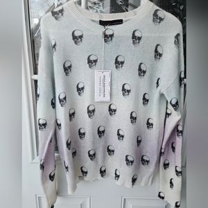 Skull cashmere ombre skull sweater